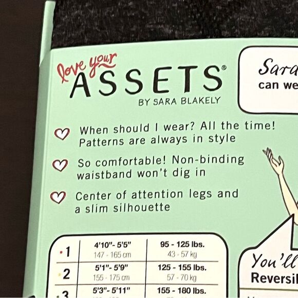 SPANX Love Your Assets Size 2 Tights Flipside Diamond Reversible Shaping Black - Picture 5 of 6